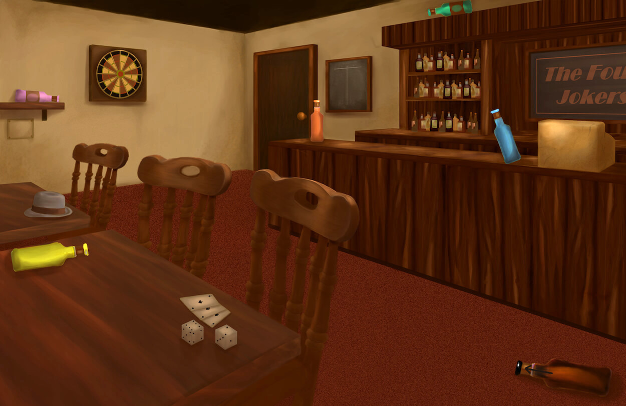 The Four Jokers - a location in 'The Kidnapped Professor' puzzle game