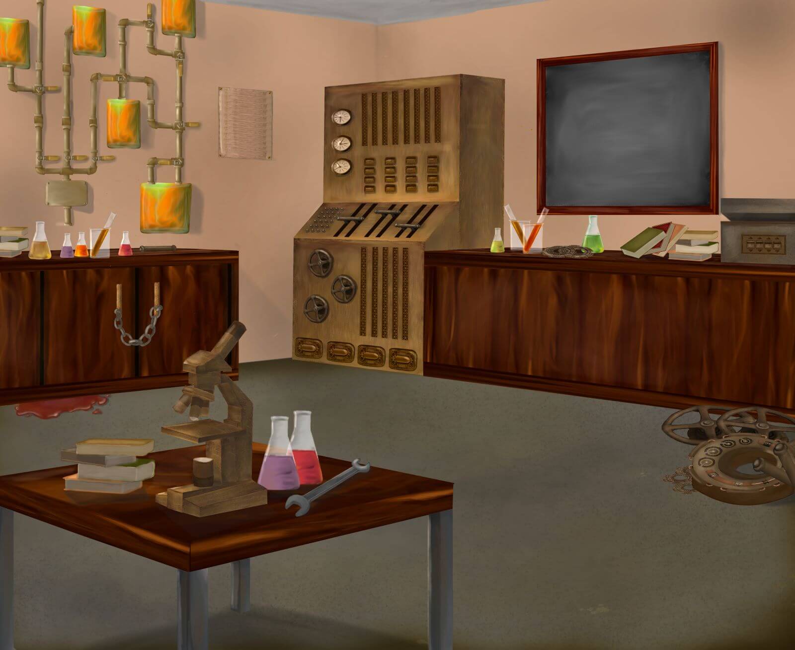 The Laboratory - a location in 'The Kidnapped Professor' puzzle game
